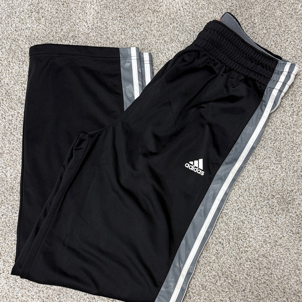 Adidas Kids Black and Gray Joggers